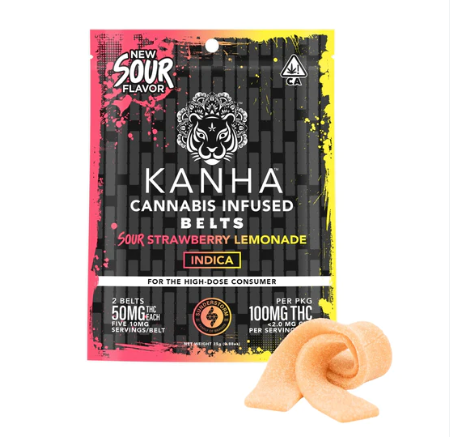 STRAWBERRY LEMONADE INDICA SOUR BELTS 100MG
