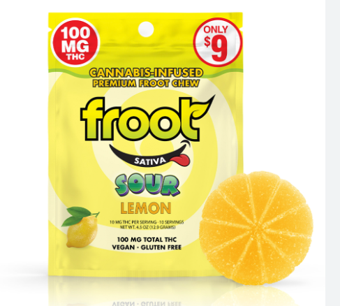 SOUR LEMON GUMMY 100MG SINGLE
