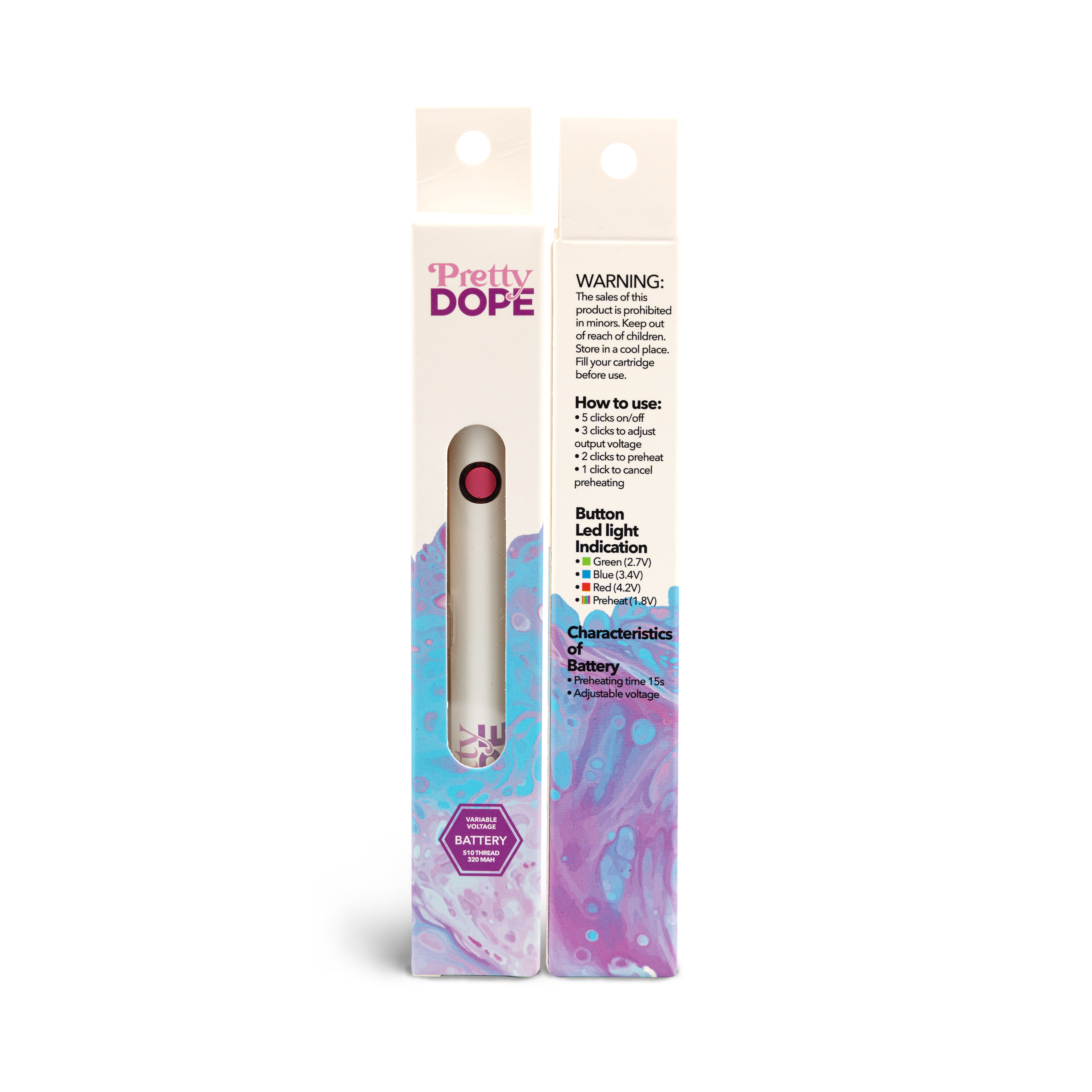 Pretty Dope | Variable Voltage Battery | 510 Thread | Pink  Premium  Cannabis Products Near Me