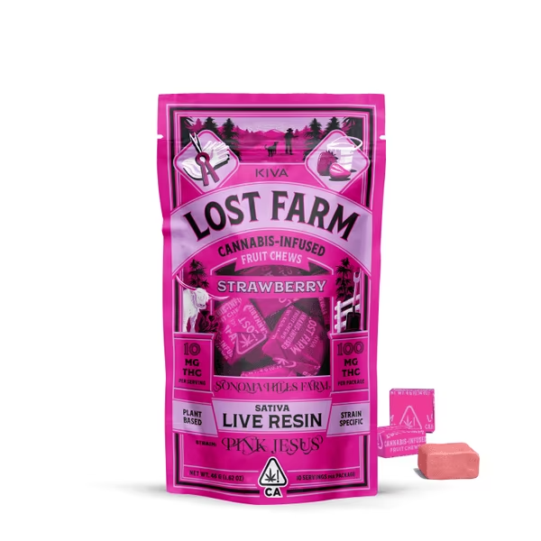 LOST FARM CHEWS STRAWBERRY - PINK JESUS LIVE RESIN