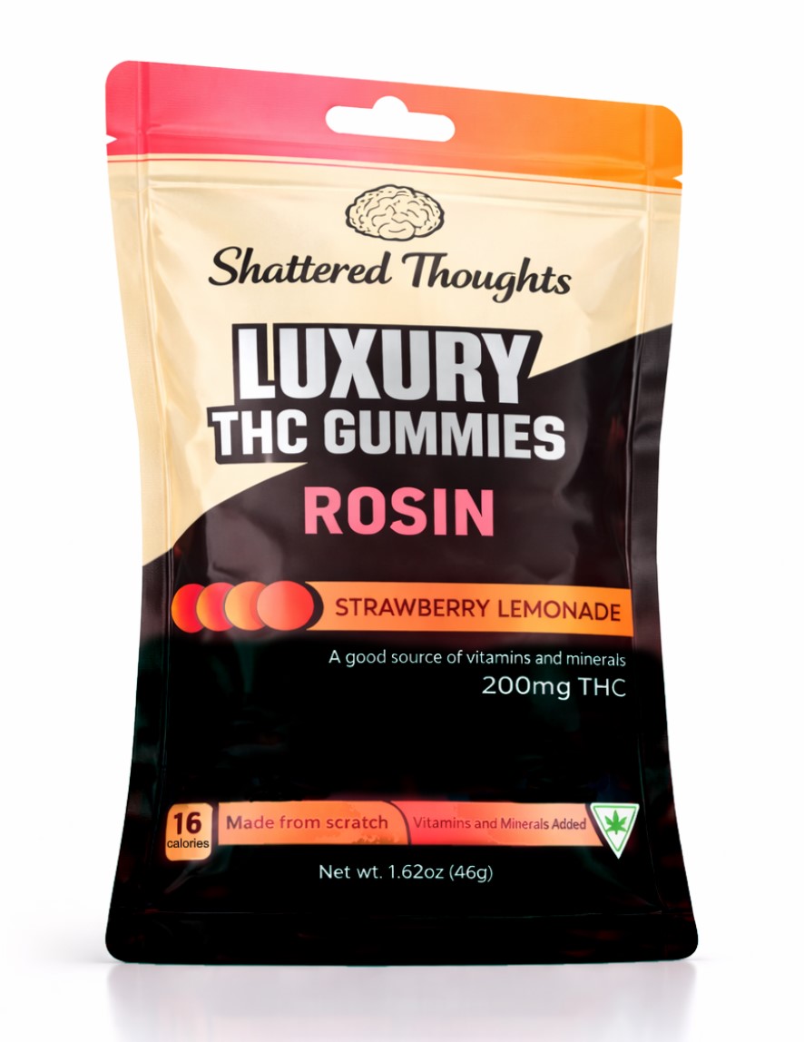 SHATTERED THOUGHTS - STRAWBERRY LEMONADE HASH ROSIN GUMMIES 10PK (200MG ...