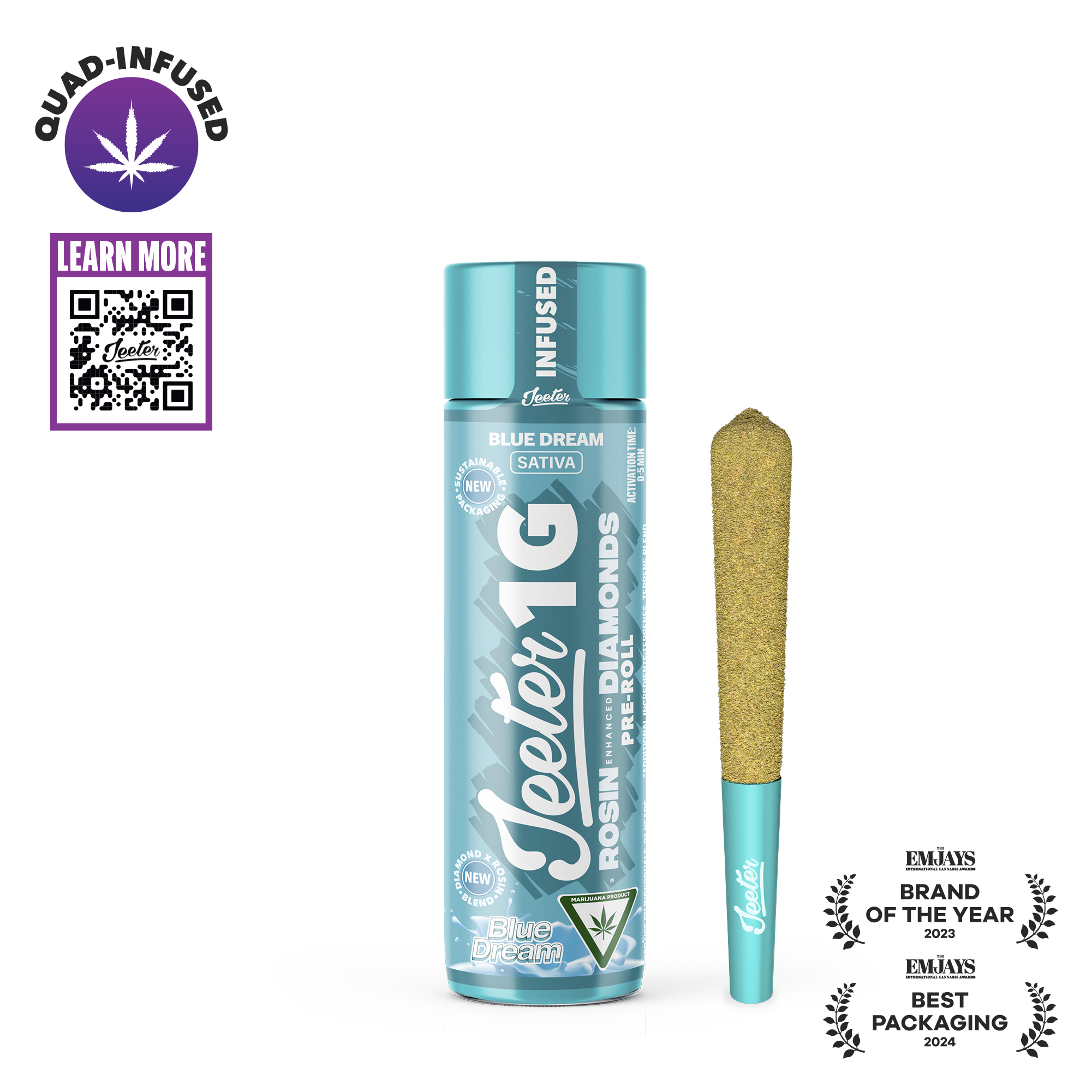 Blue Dream   Quad Infused Pre Roll