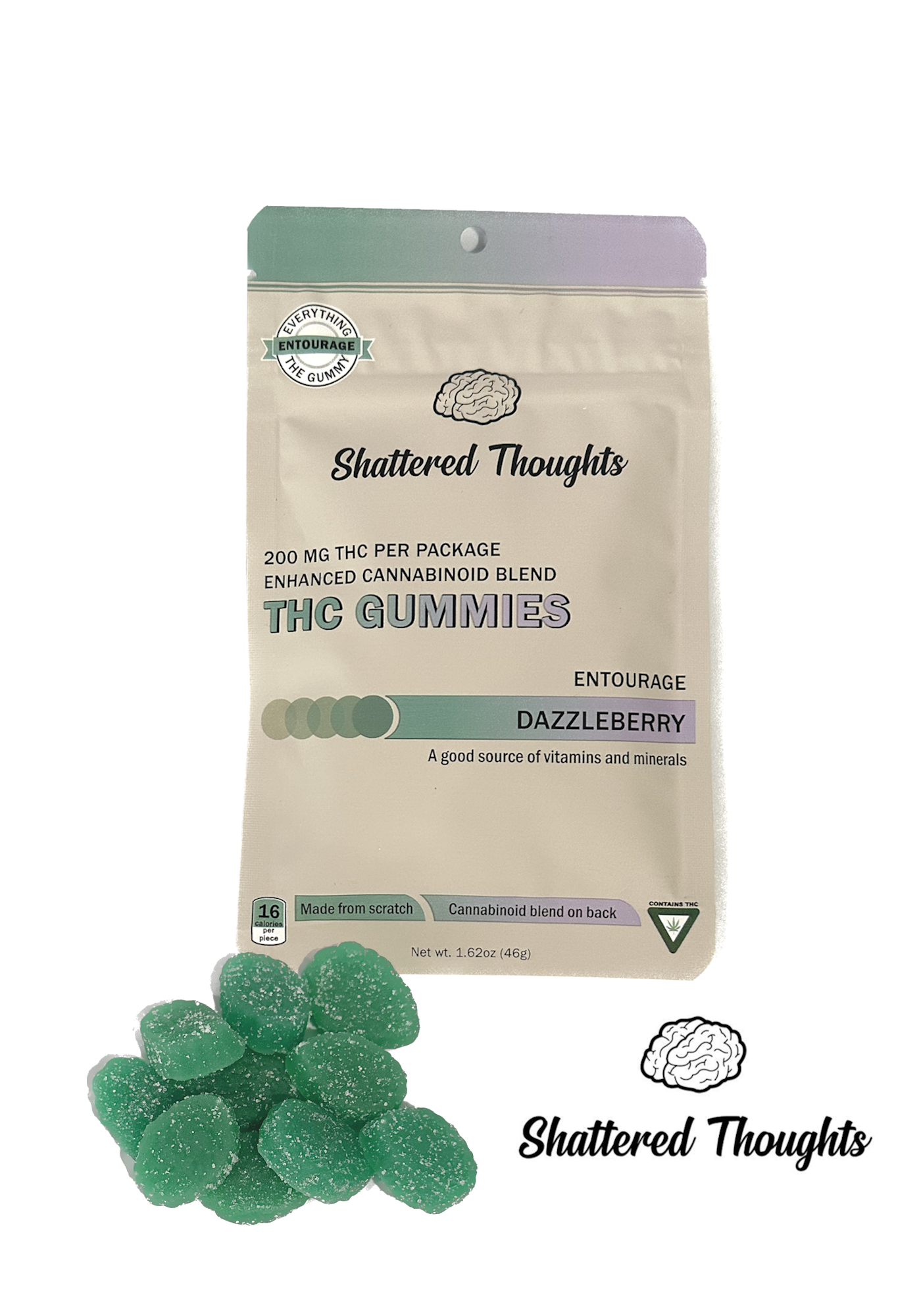 Dazzleberry Entourage Blend   200mg + 160mg Gummies