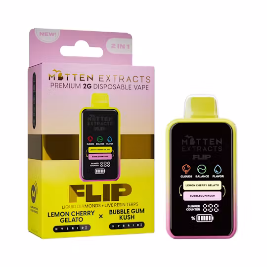 LEMON CHERRY GELATO / BUBBLE GUM KUSH FLIP 2G DISPOSABLE - 2 g