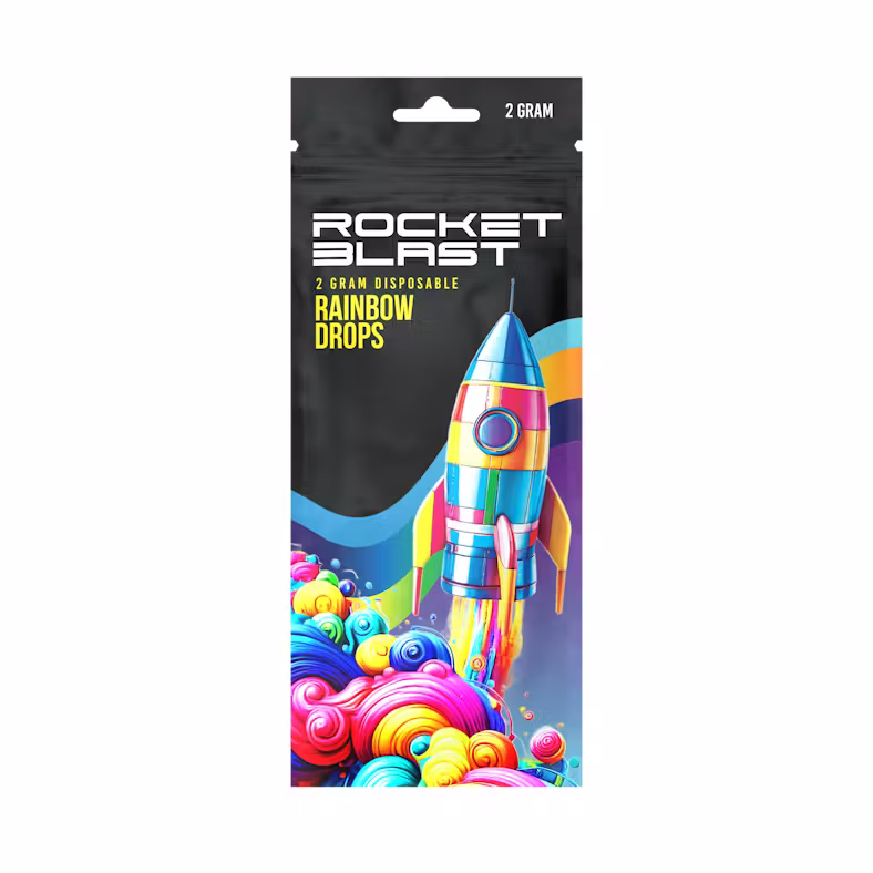 Distro 10 - ROCKET BLAST - RAINBOW DROPS - 2G DISPOSABLE