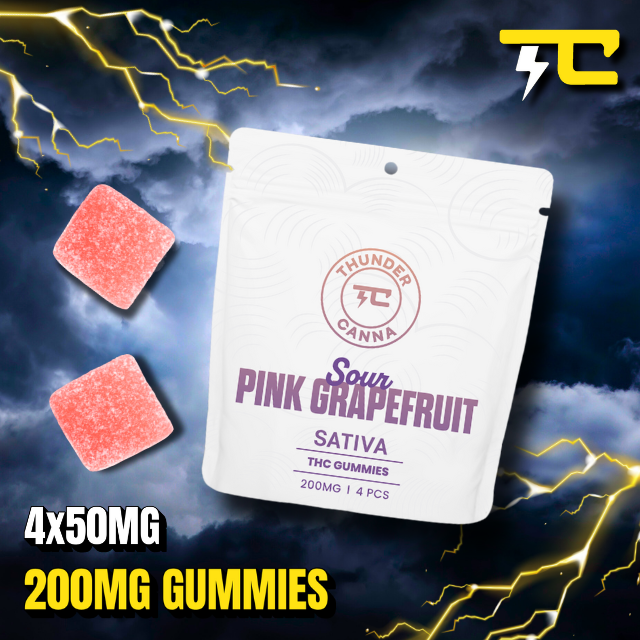 SOUR PINK GRAPEFRUIT GUMMIES 4CT 200MG