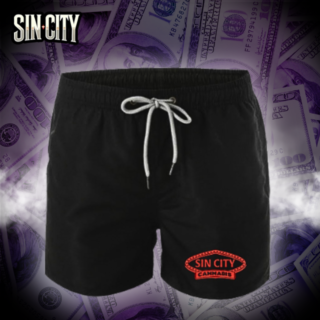 Sin city - L BLACK SIN CITY SWIM SHORTS