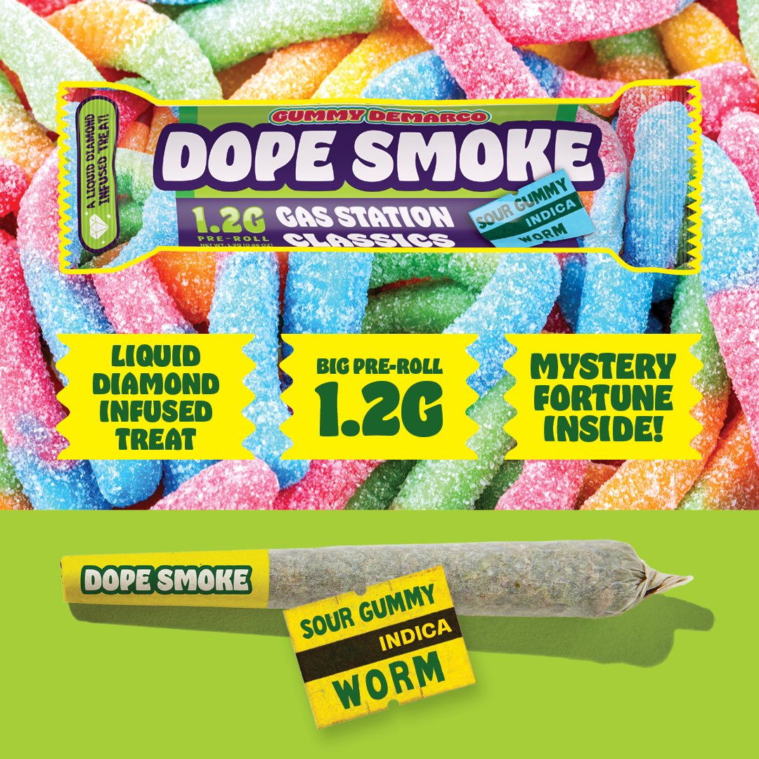 Dope smokez gas station - Sour Gummy Worm1.2g LQD Infused Pre-Roll Main Image
