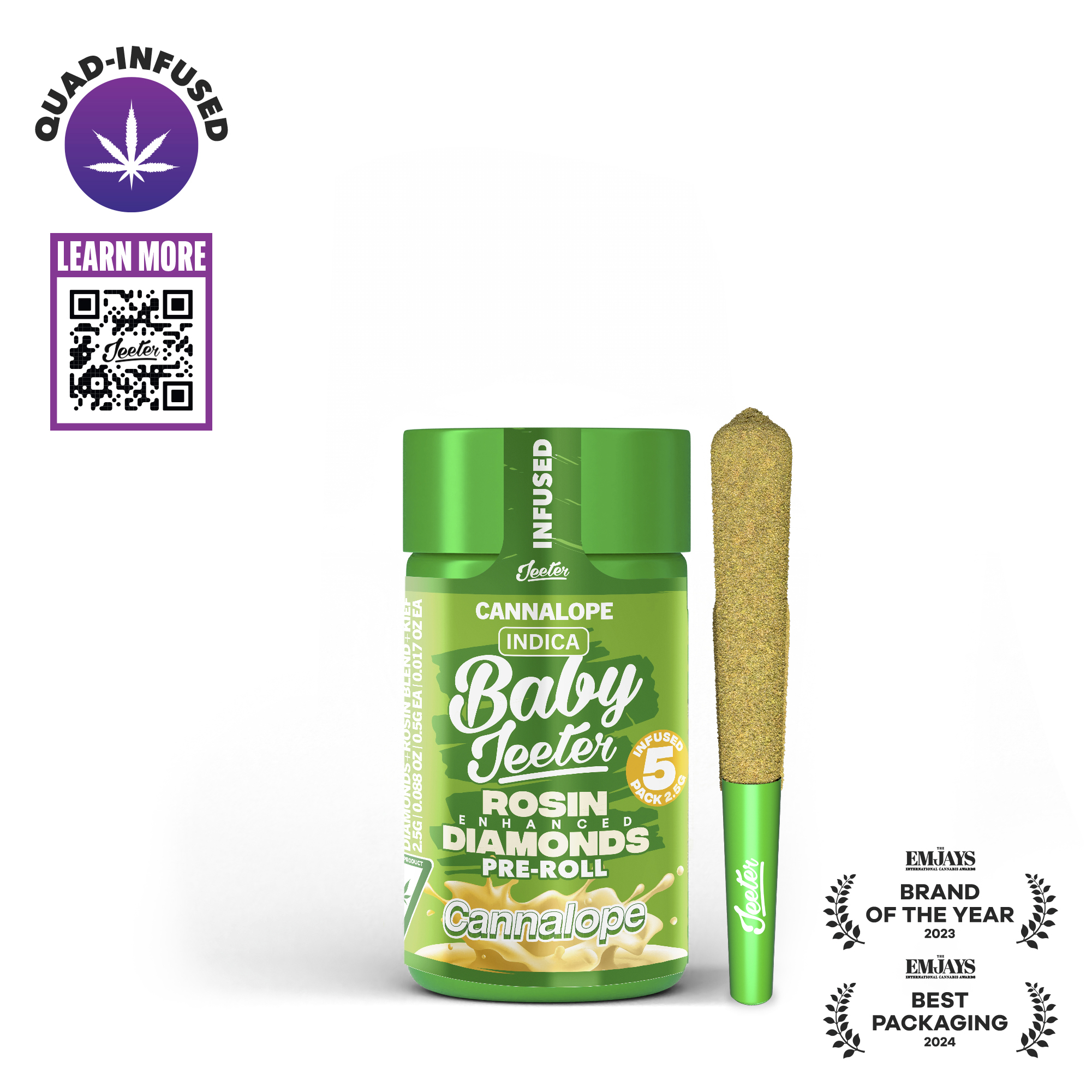 CANNALOPE INFUSED BABY JEETER 0.5G X 5 PACK PREROLLS