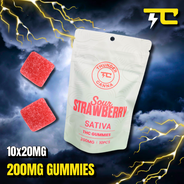 Thunder canna - SOUR STRAWBERRY 10 X 20MG - 200MG