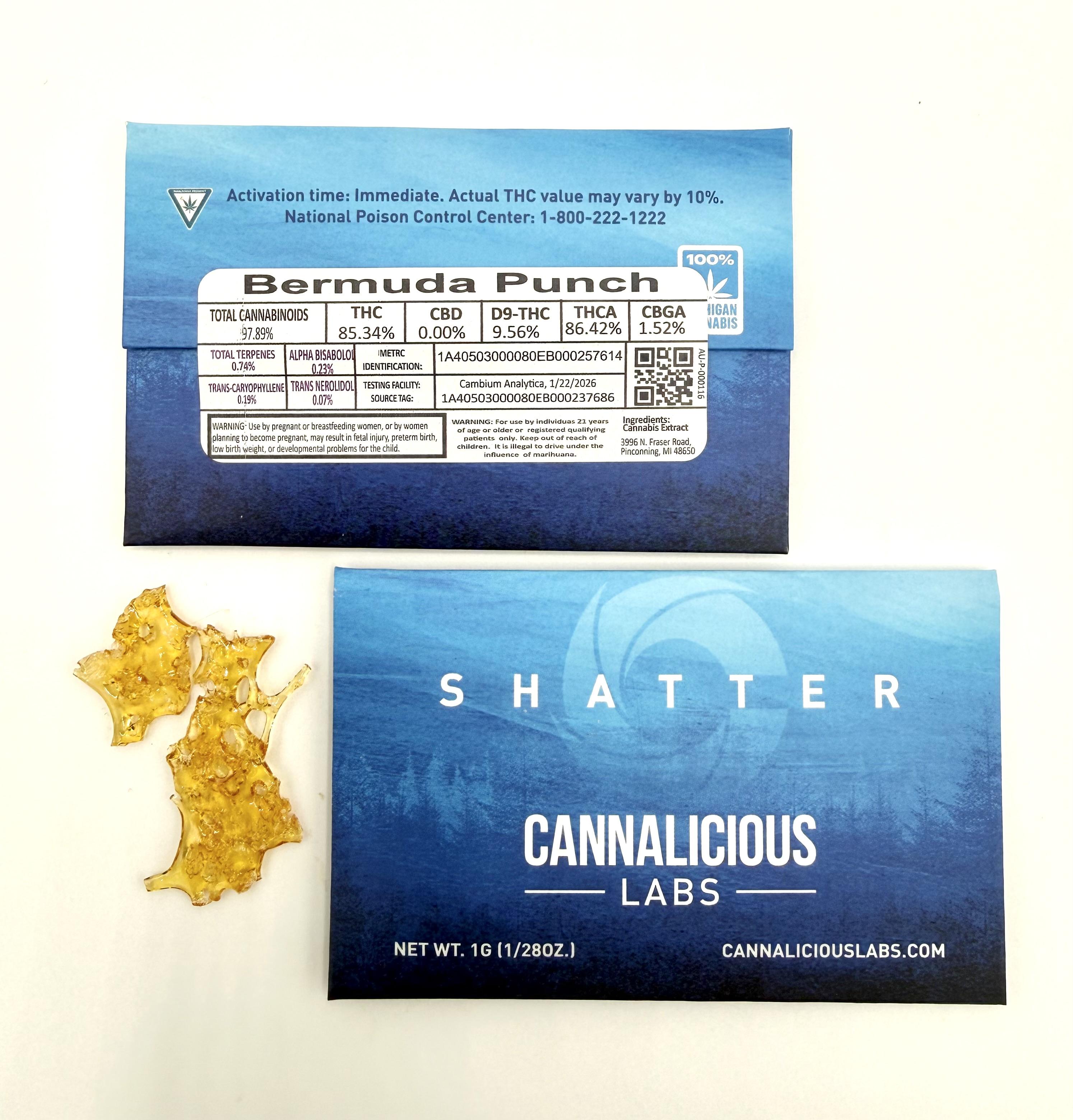Cannalicious - BERMUDA PUNCH 1G SHATTER