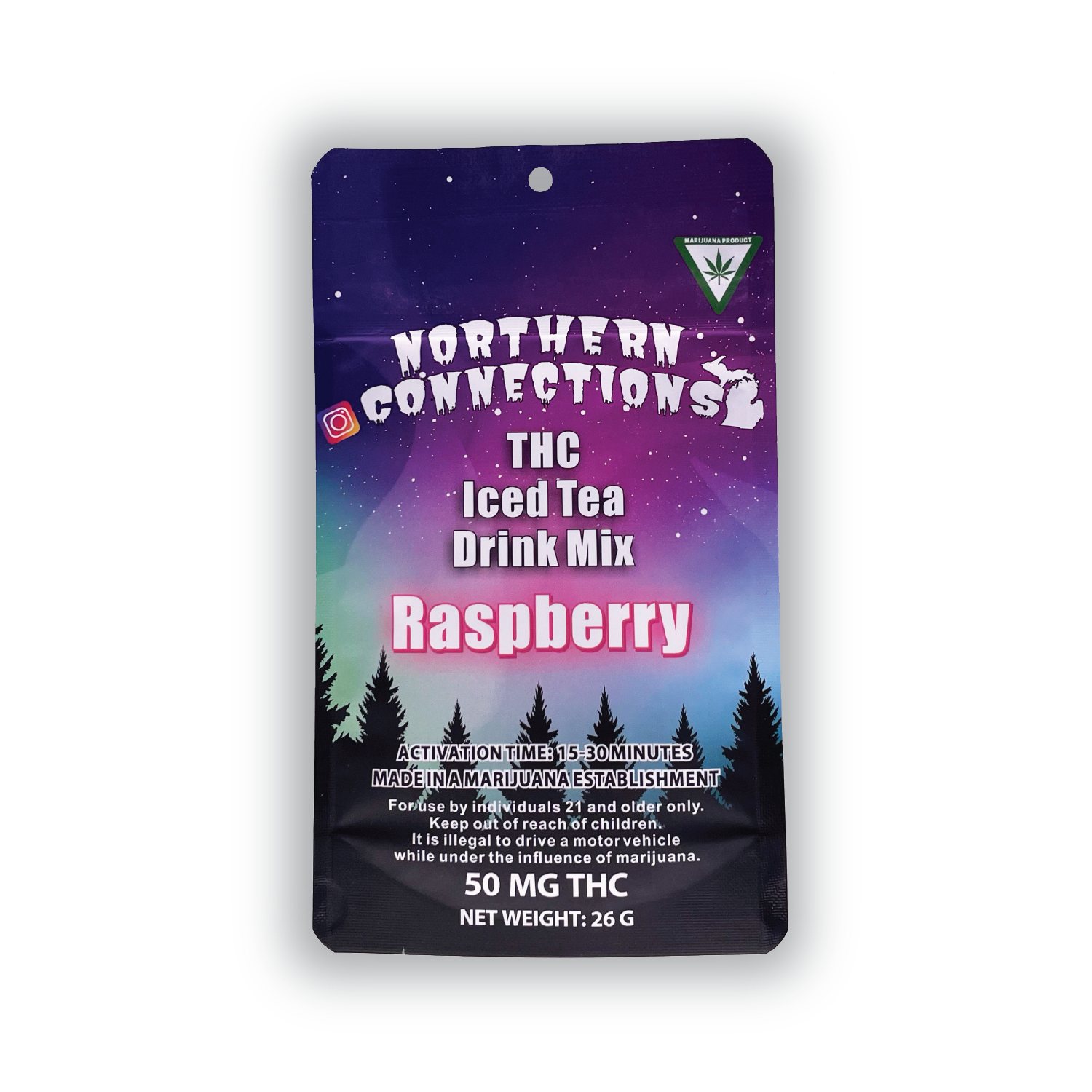 RASPBERRY ICE TEA THC DRINK MIX 50MG