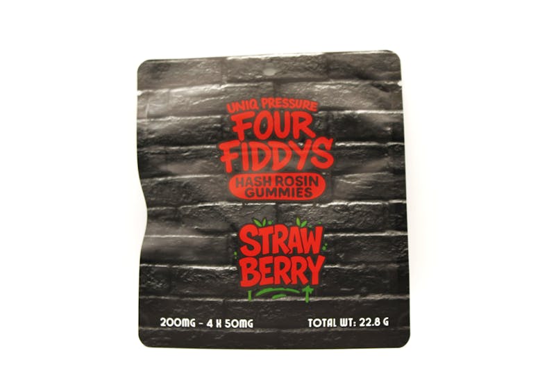 STRAWBERRY - FOUR FIDDYS HASH ROSIN GUMMIES 4 X 50MG