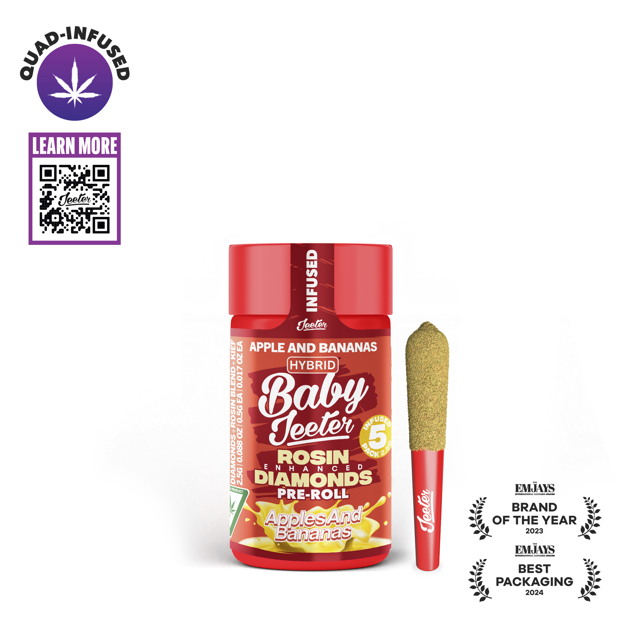 APPLES & BANANAS INFUSED BABY JEETER 0.5G X 5