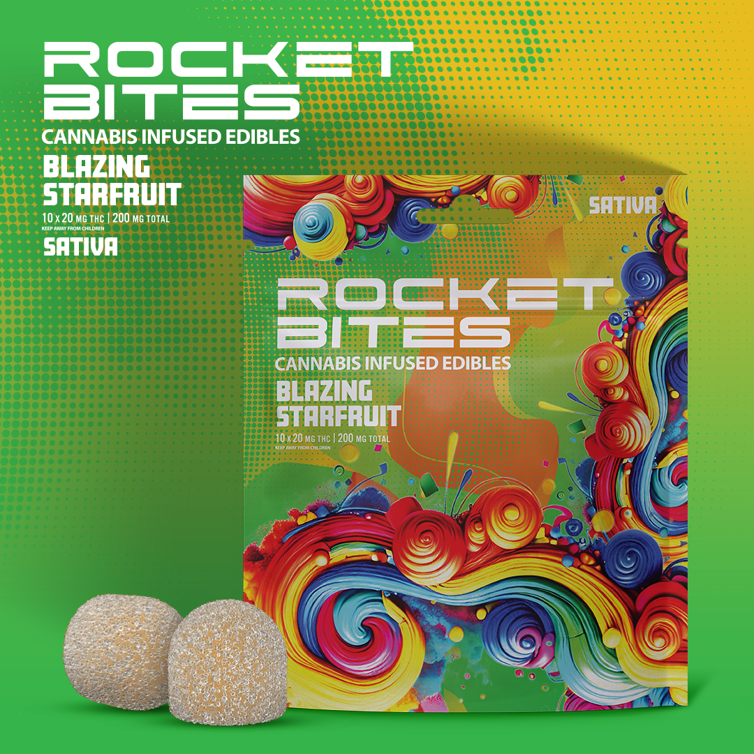 Rocket bites - BLAZING STARFRUIT - 200MG GUMMIES Main Image