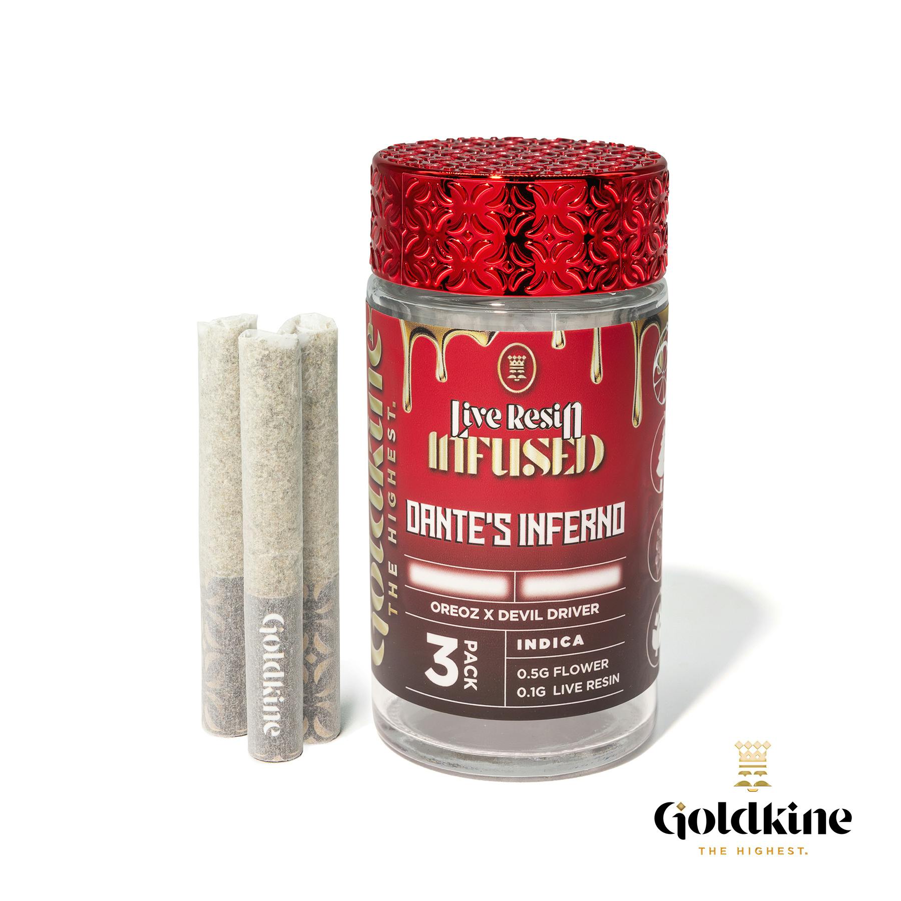 Goldkine - DANTE'S INFERNO - 3 PACK PREROLL CASE (1.8G) INFUSED
