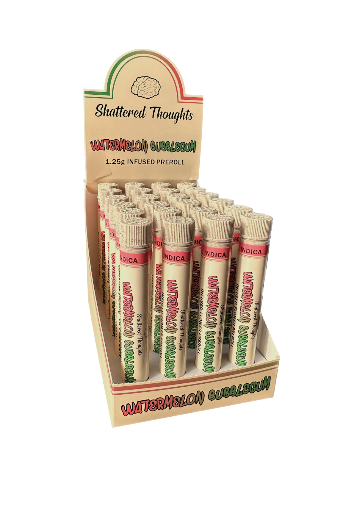 Shattered thoughts - WATERMELON BUBBLEGUM 1.25G INFUSED PREROLL Main Image