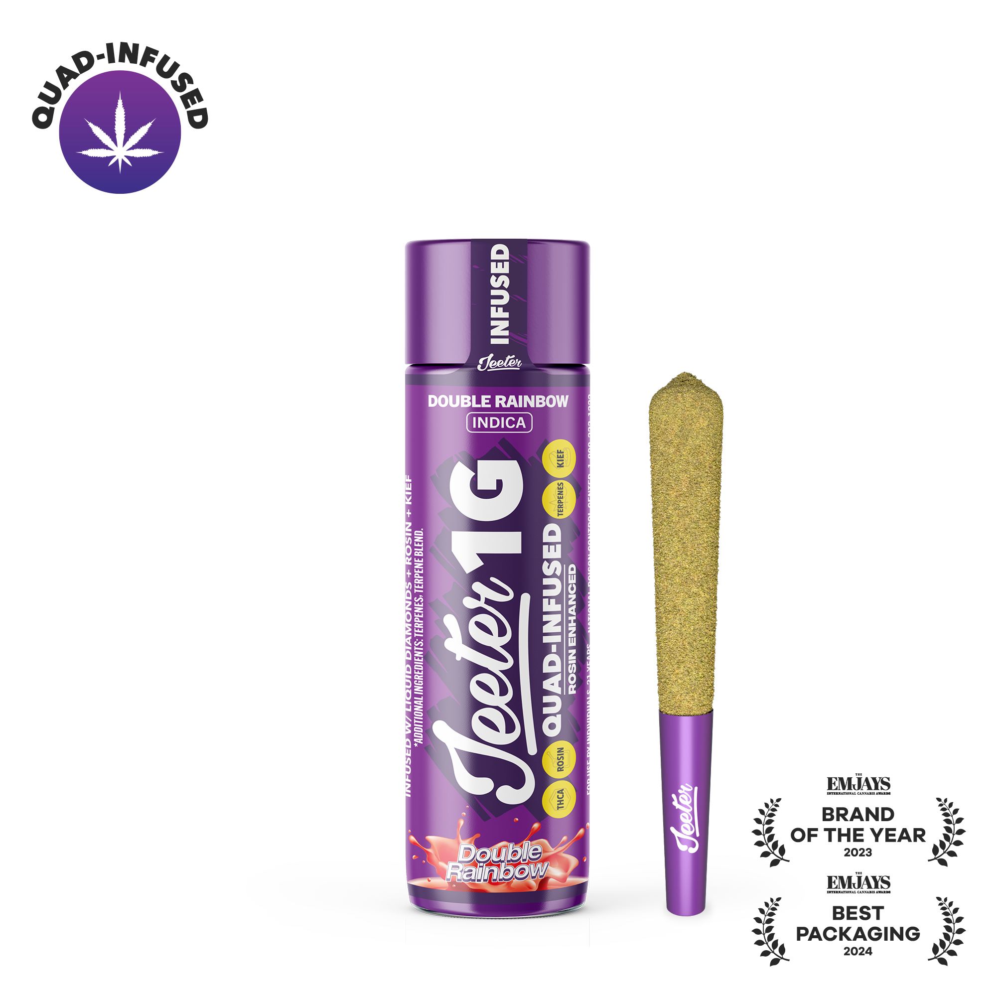 Jeeter - HOOK UP DAY DOUBLE RAINBOW INFUSED 1G PREROLL Main Image