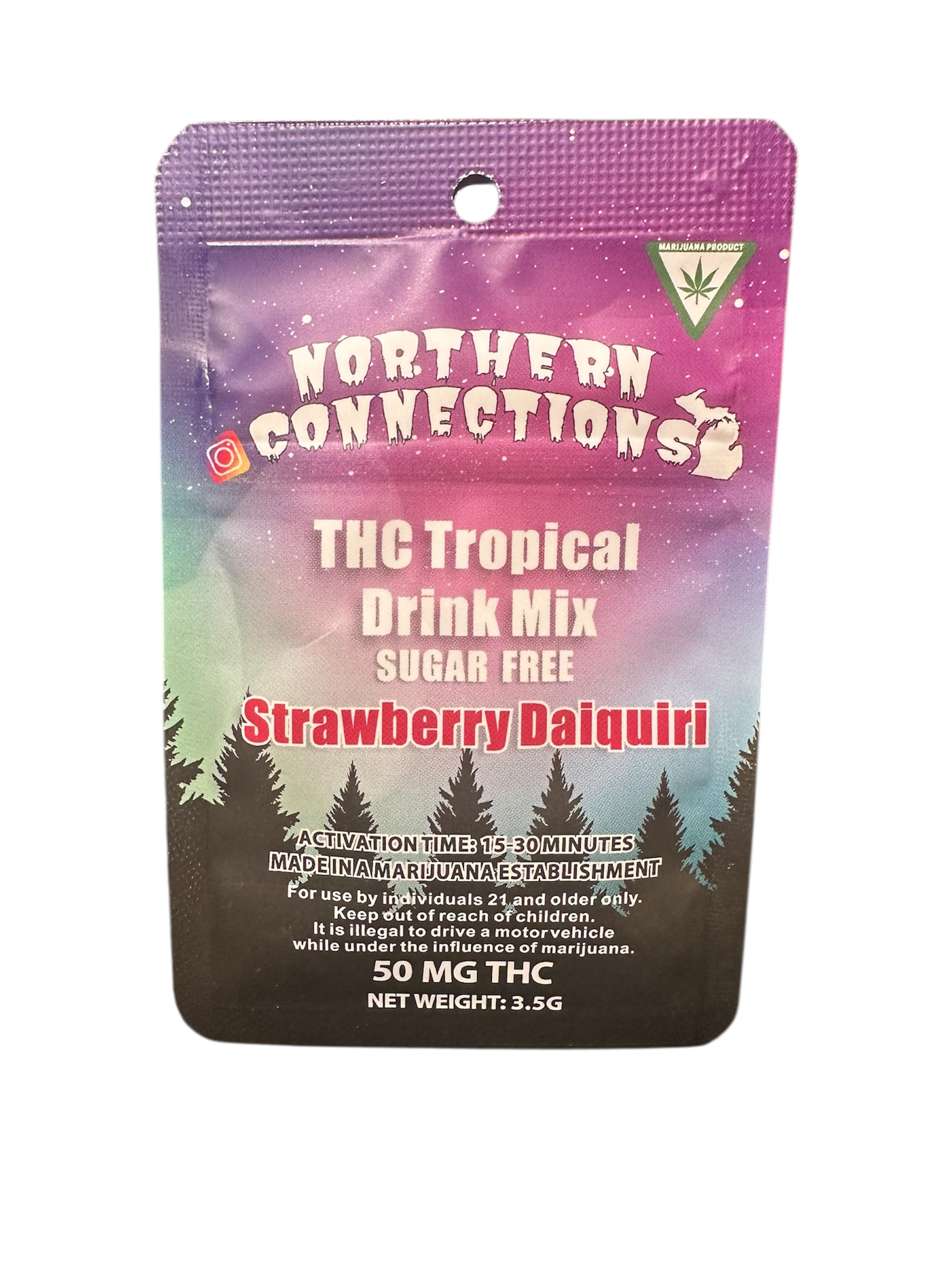 SUGAR FREE STRAWBERRY DAQUIRI THC DRINK MIX 50MG