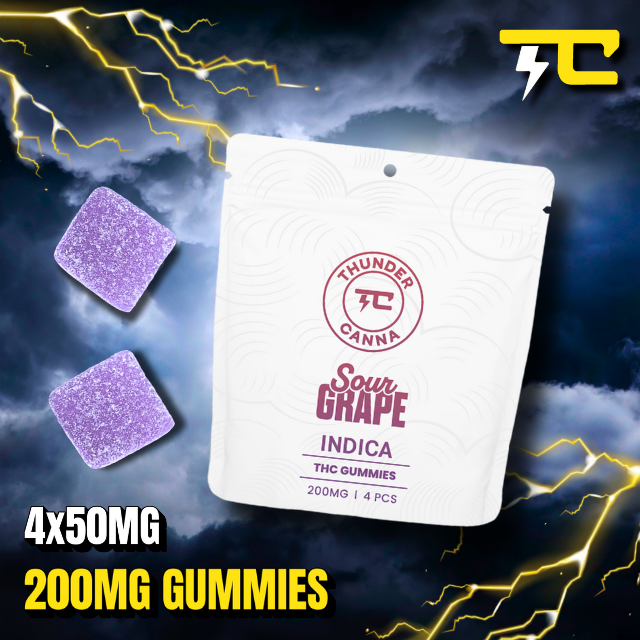 Thunder canna - SOUR GRAPE GUMMIES 4CT 200MG
