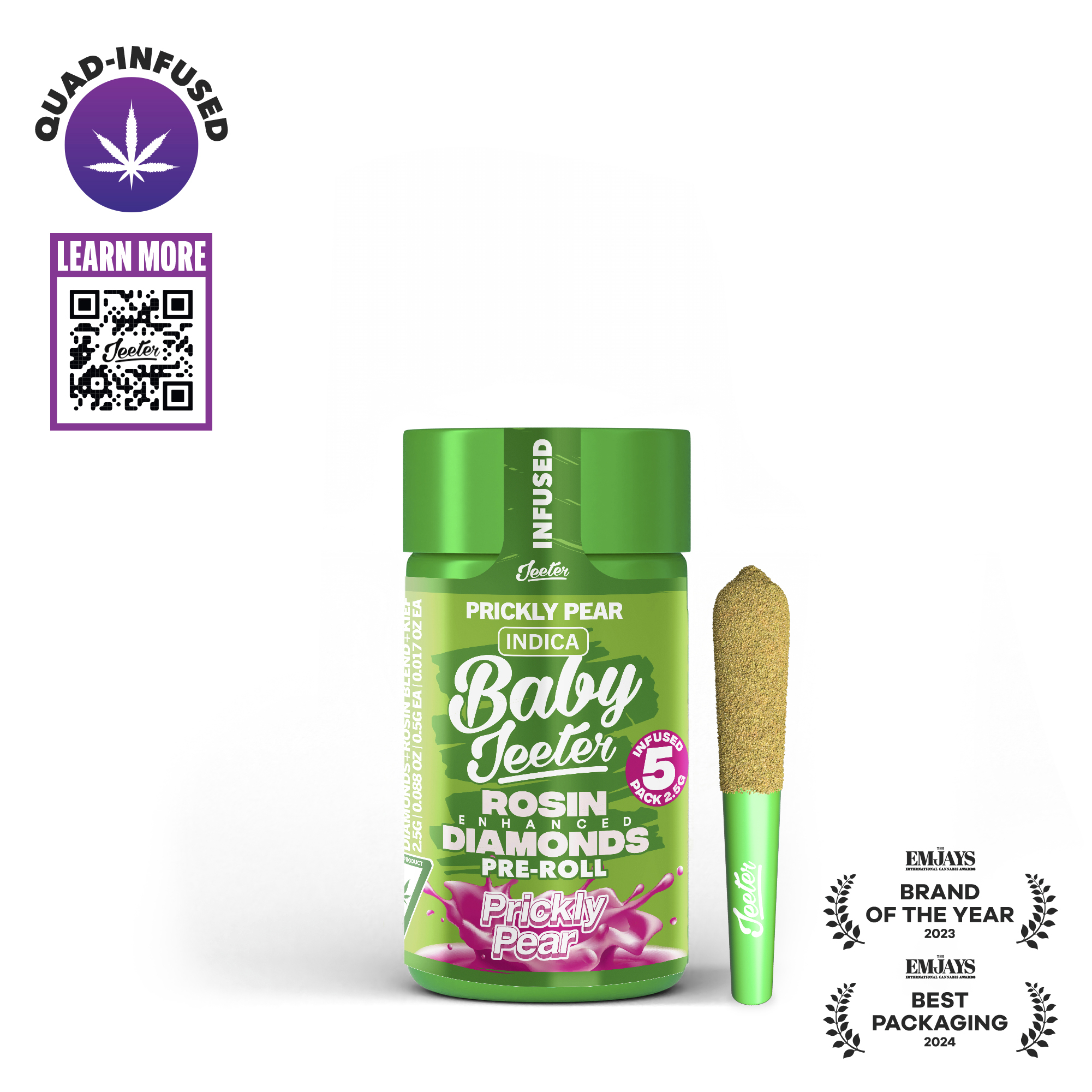 PRICKLY PEAR INFUSED BABY JEETER 0.5G X 5 (2.5G) PACK