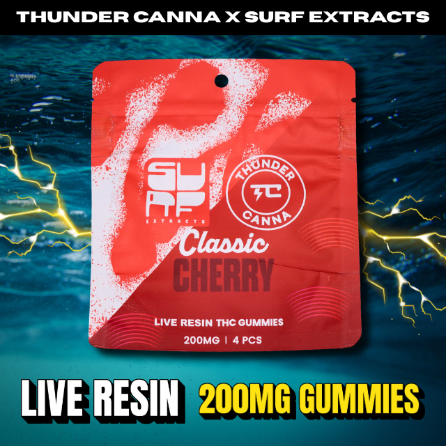 Thunder canna - CHERRY LIVE RESIN 4X50MG-200MG SURF X TC