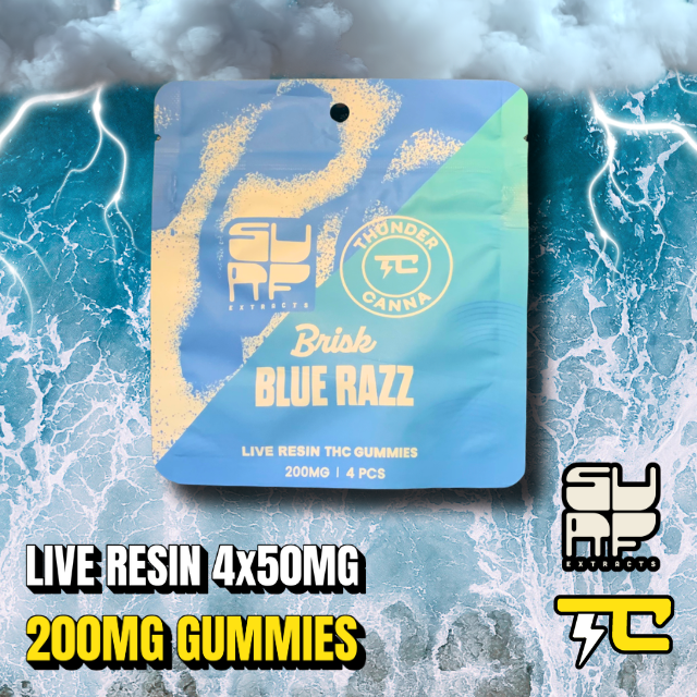 Thunder canna - BLUE RAZZ GUMMIES LIVE RESIN 4X50MG-200MG SURFXTC
