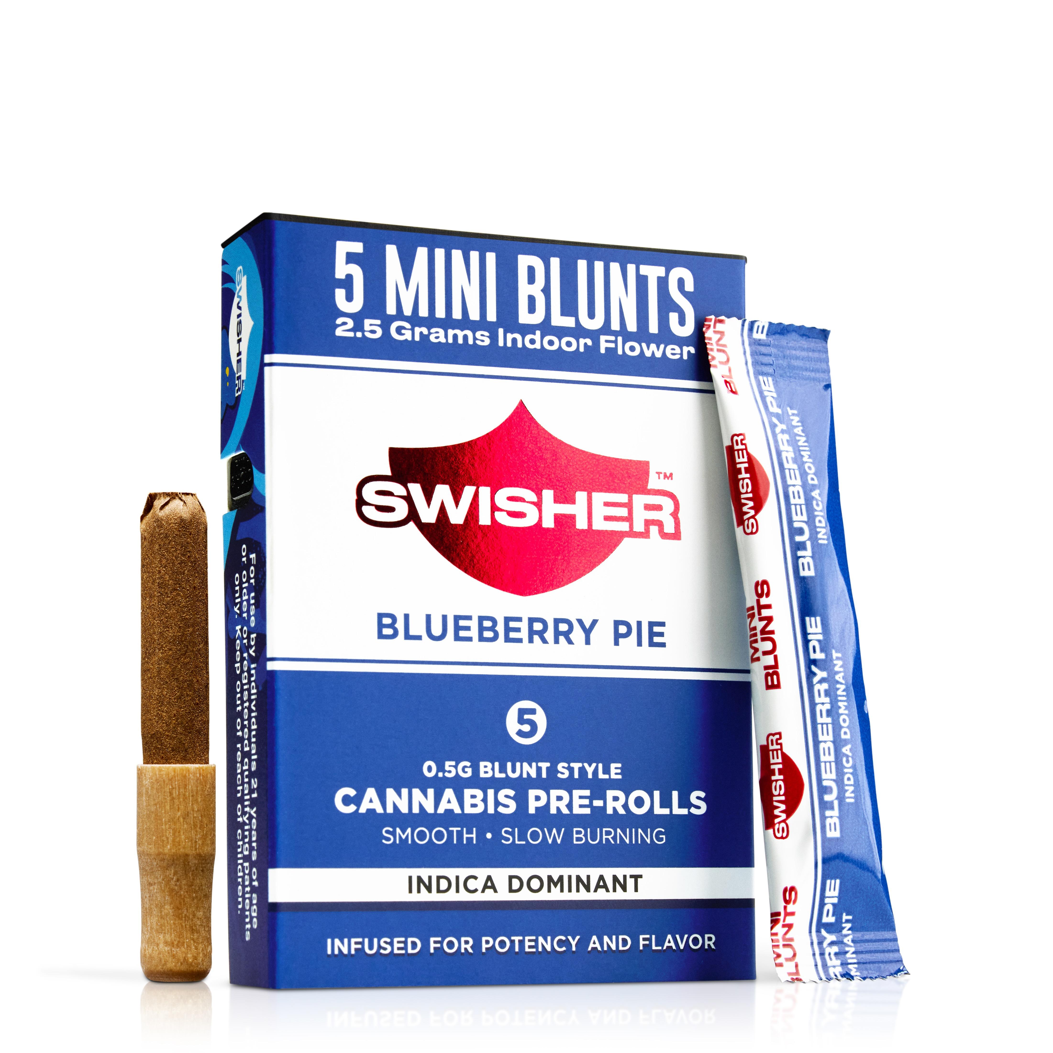 BLUEBERRY PIE 5-PACK .5G INFUSED MINI BLUNTS