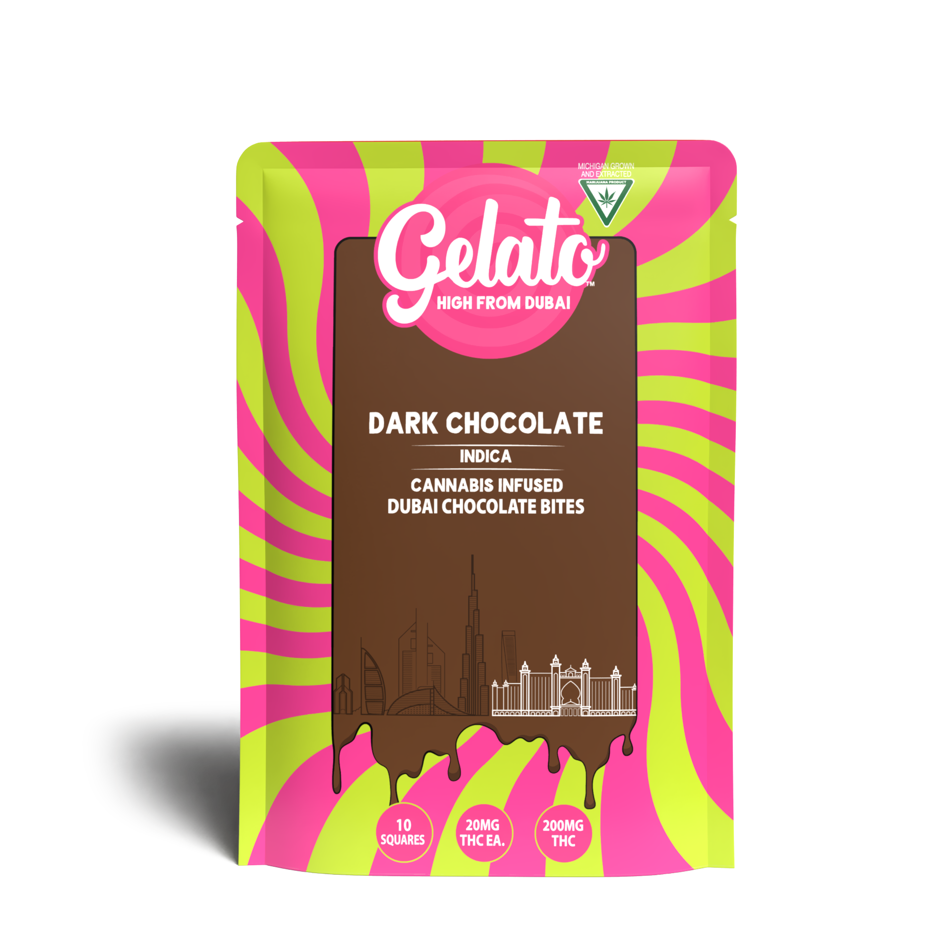 Gelato - HIGH FROM DUBAI DARK CHOCOLATE BAR 200MG