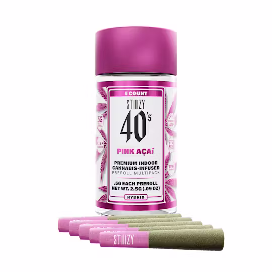 Stiiizy - PINK ACAI 0.5G X 5 PACK INFUSED PREROLLS Main Image