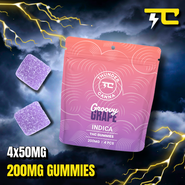 Thunder canna - GRAPE GUMMIES 4CT 200MG