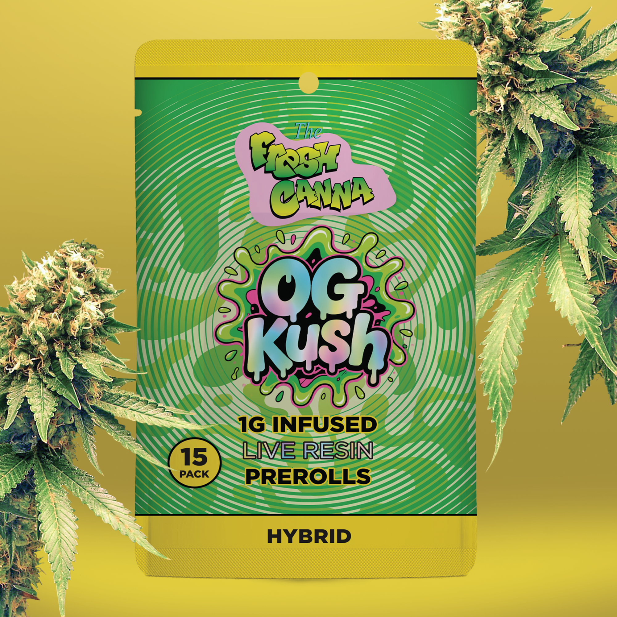 Fresh canna - OG KUSH 15PK 1G LIVE RESIN INFUSED PREROLLS Main Image