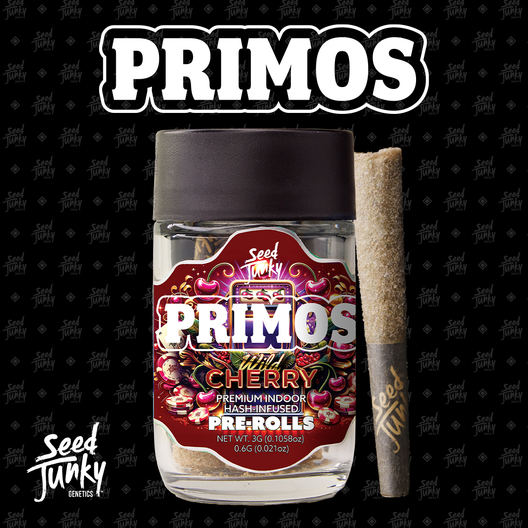 Seed junky - PRIMOS WILD CHERRY BUBBLE HASH INFUSED PRE-ROLL .6G 5 PACK