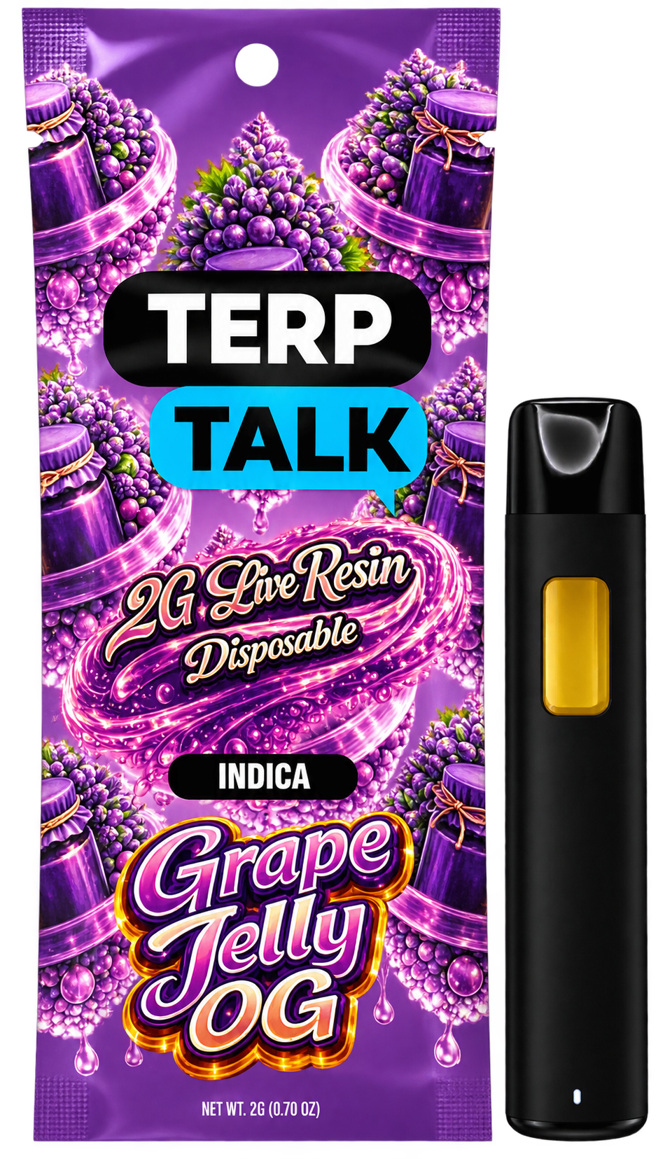 Terp talk - Grape Jelly 2G Live resin Disposable Main Image