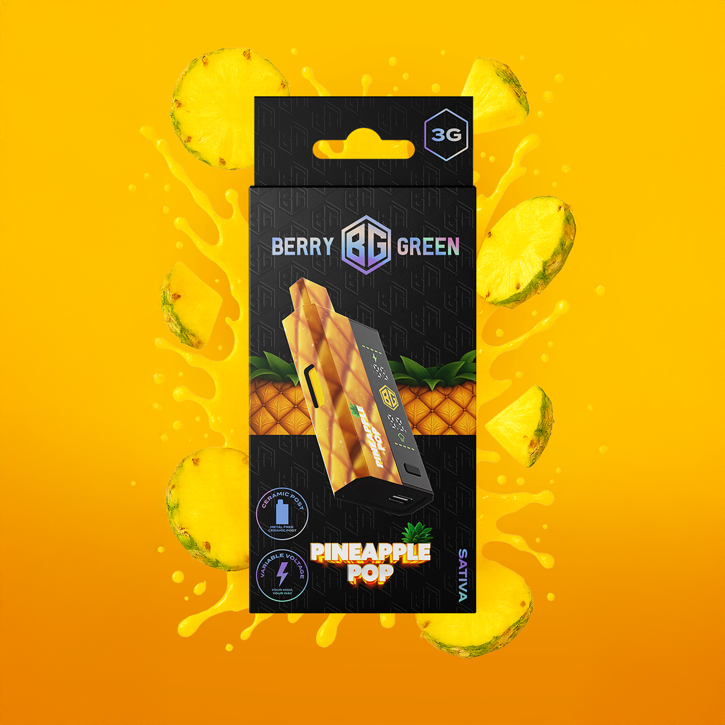Berry green - PINEAPPLE POP 3G DISPOSABLE Main Image