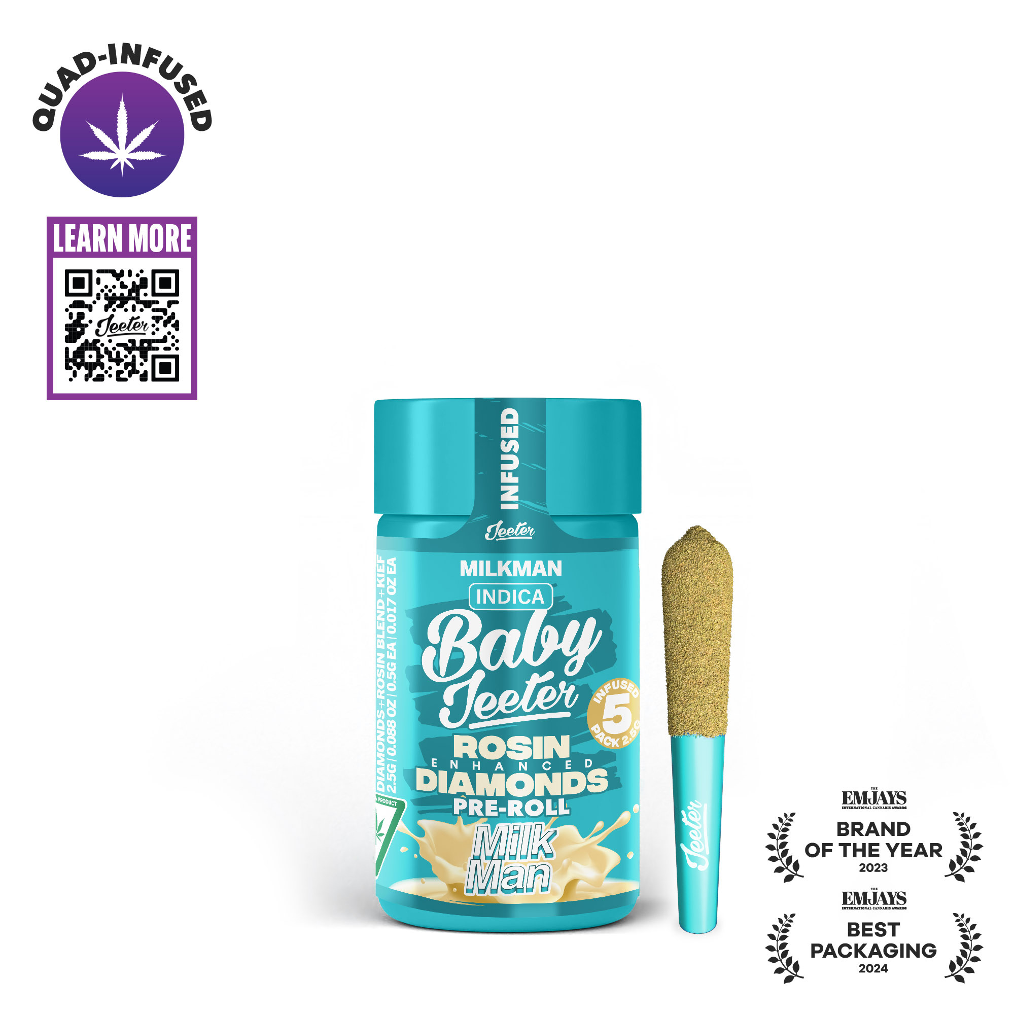 Jeeter - MILKMAN INFUSED BABY JEETER 0.5G X 5 (2.5G) PREROLL Main Image