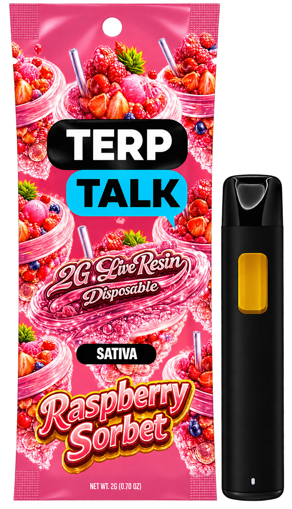 Terp talk - Raspberry Sorbet 2G Live resin Disposable Main Image