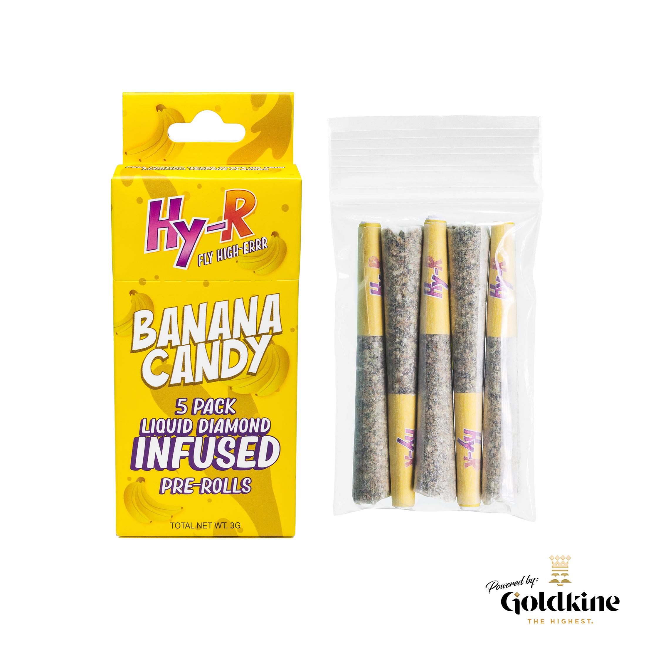 Hy-r - BANANA CANDY - 5 PACK X 0.6G INFUSED PREROLLS Main Image