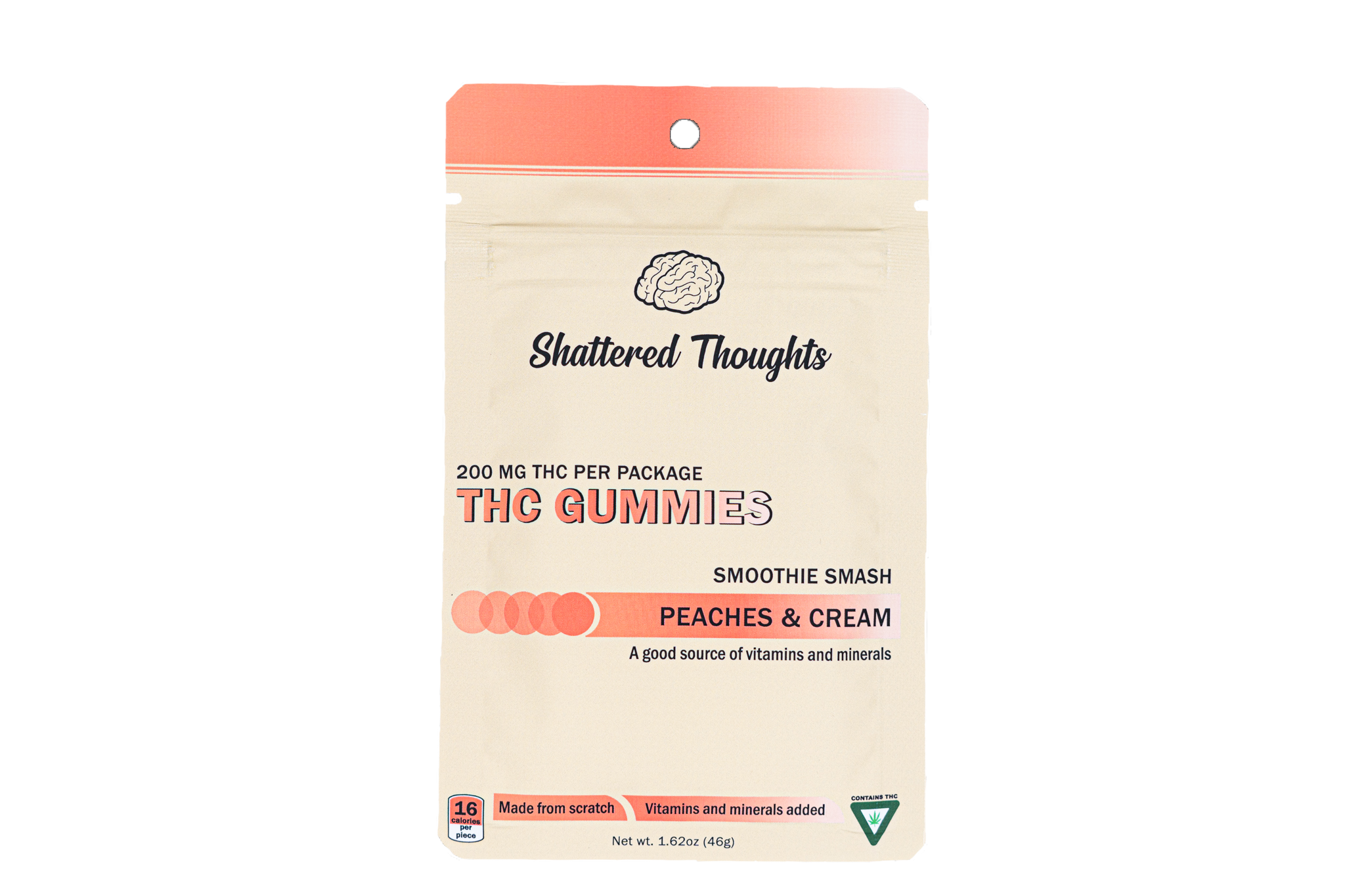 Shattered thoughts - PEACHES & CREAM GUMMIES 10PK 200MG Main Image