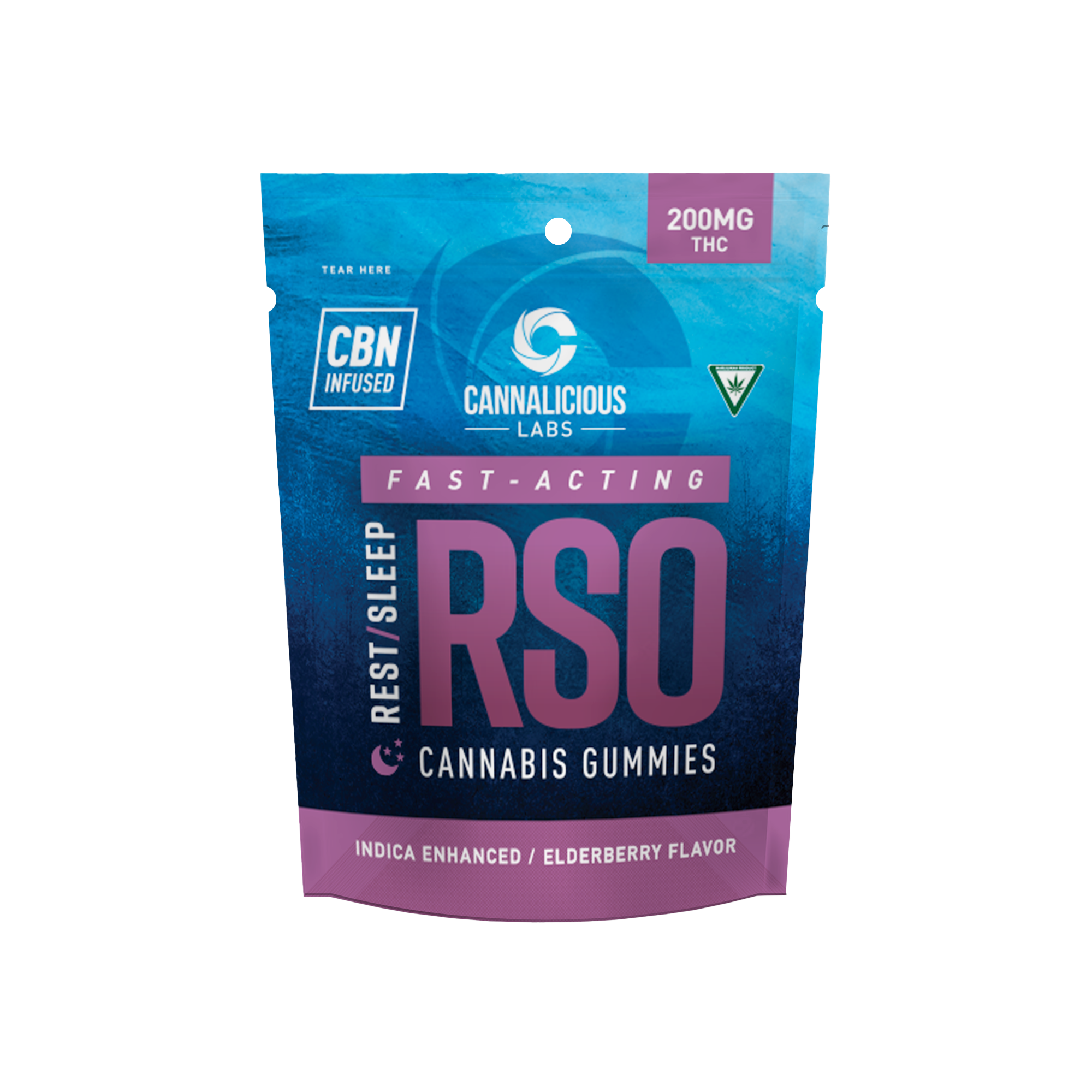 Cannalicious - RSO REST GUMMY - ELDERBERRY 200MG