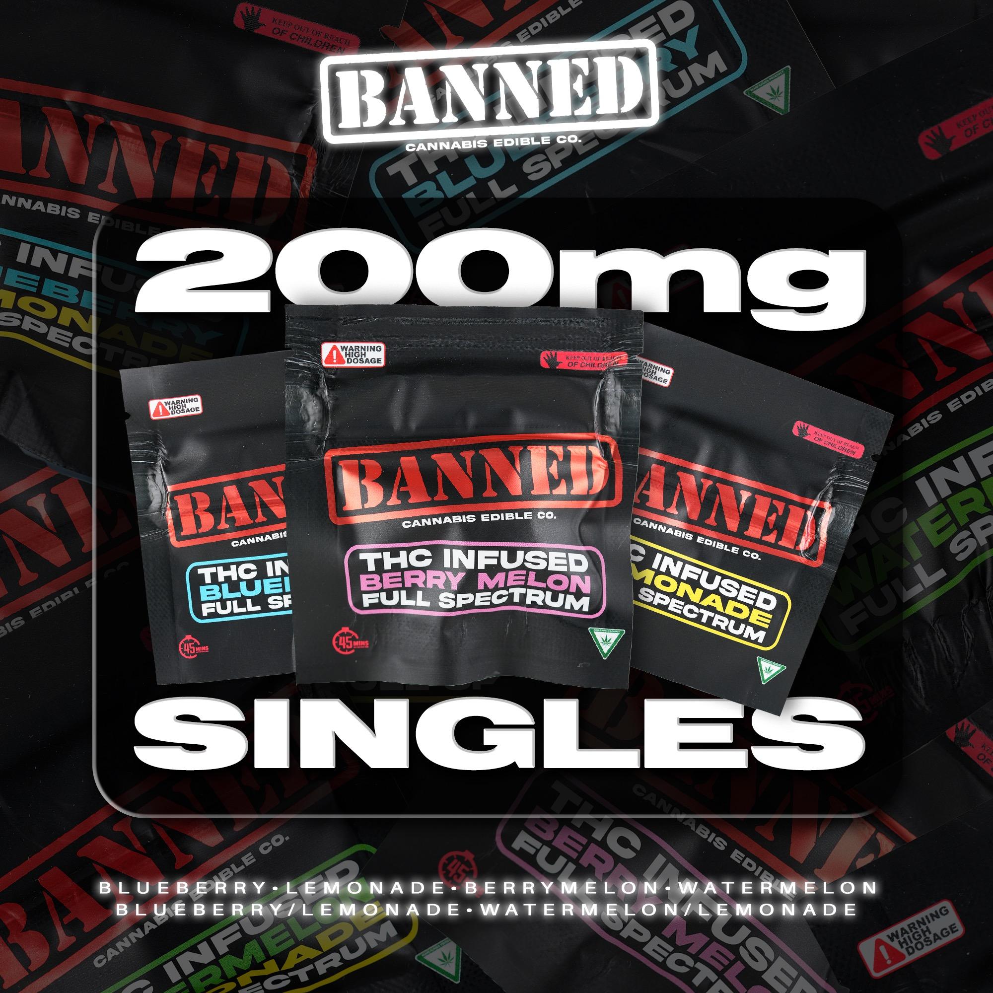 Banned - PARADISE PUNCH - SINGLE SERVE NERDLESS GUMMY 200MG Main Image