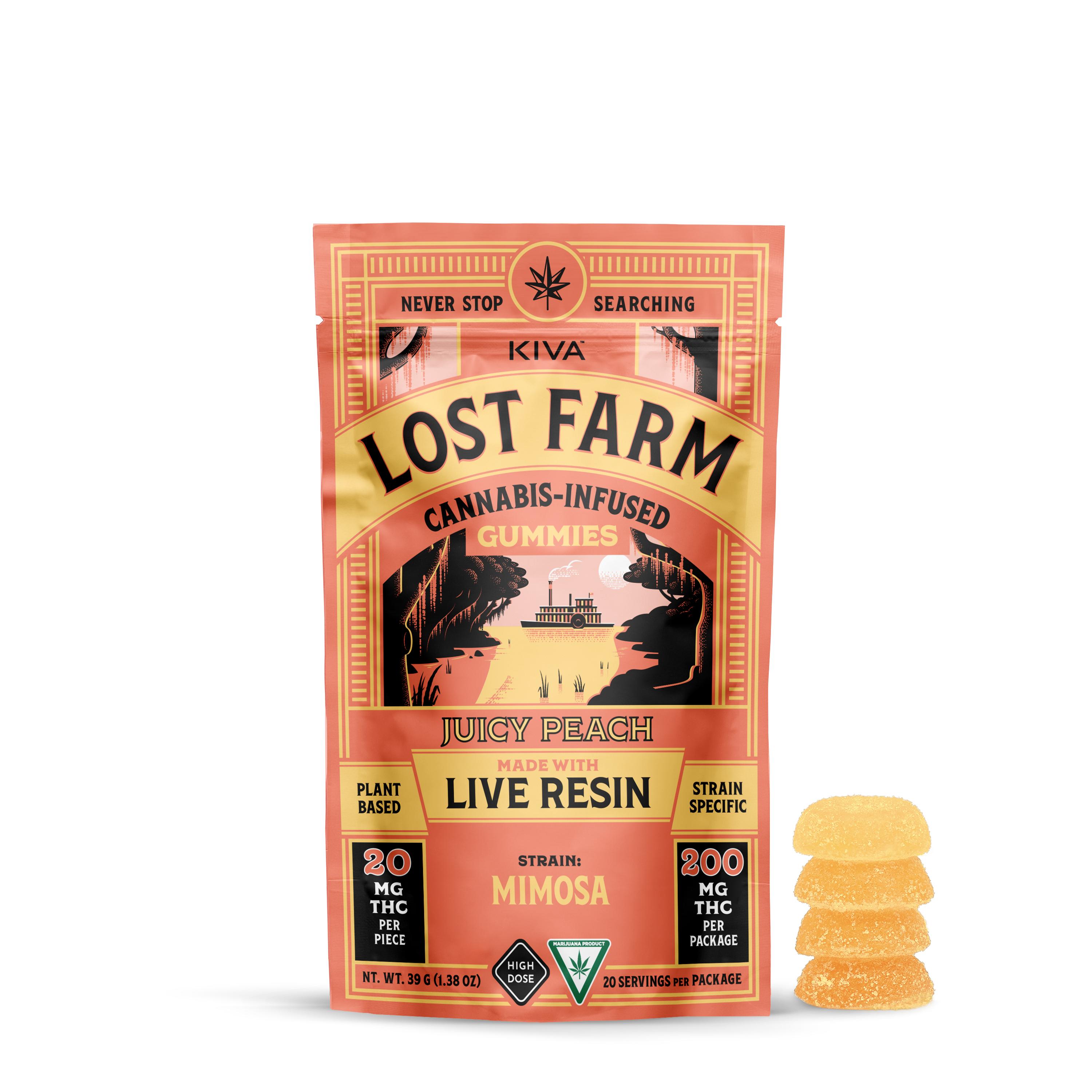 Lost farm - JUICY PEACH X MIMOSA LIVE RESIN GUMMIES 200MG