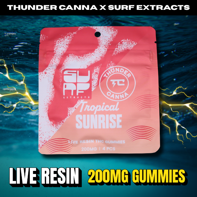 Thunder canna - TROPICAL SUNRISE GUMMIES LIVE RESIN 4X50MG-200MG SURF X TC