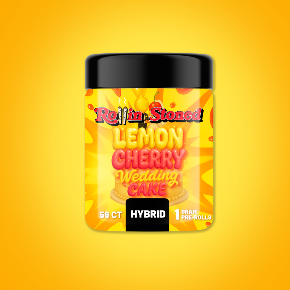 ROLLIN STONED - LEMON CHERRY WEDDING CAKE 56PK 1G PREROLLS
