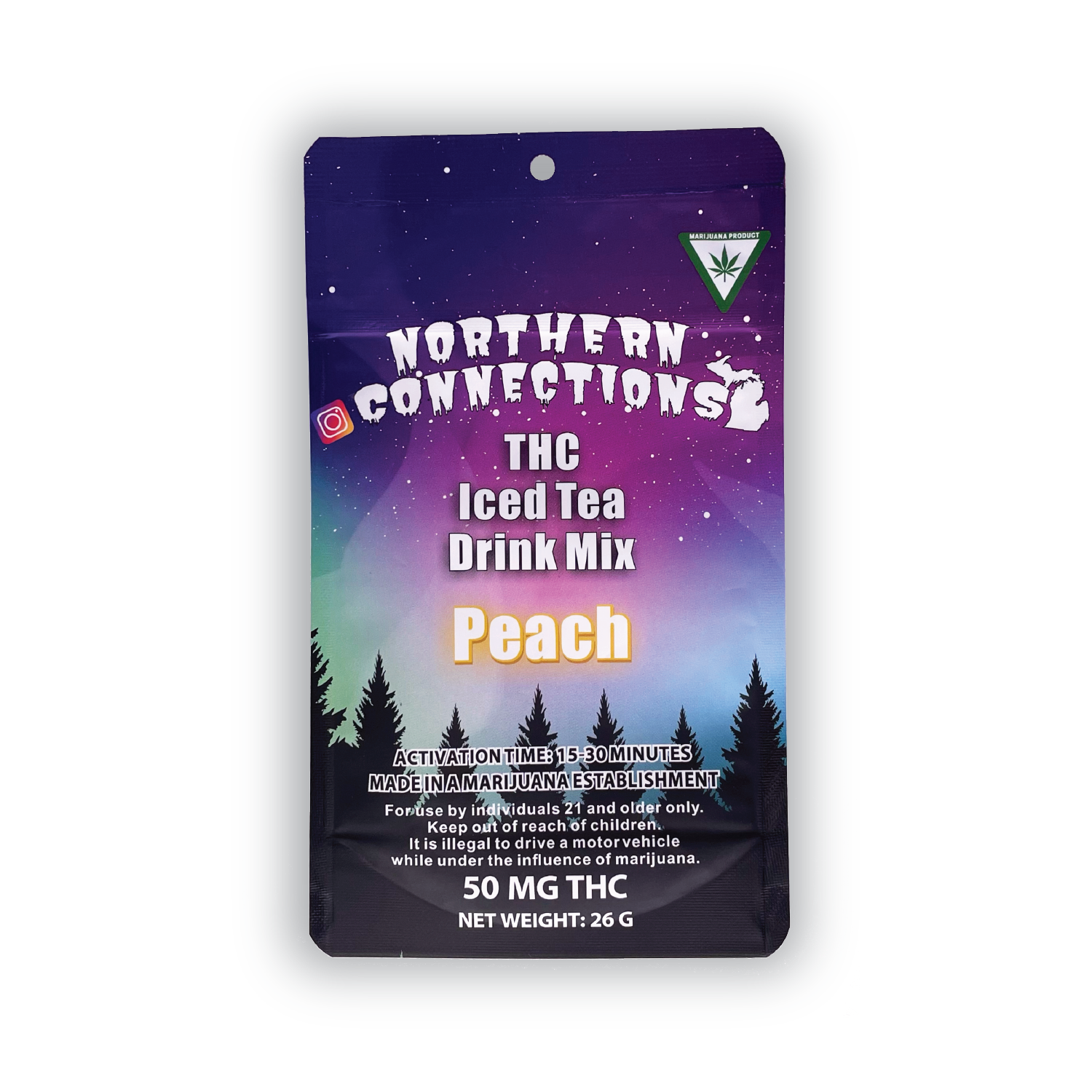 PEACH ICE TEA THC DRINK MIX 50MG