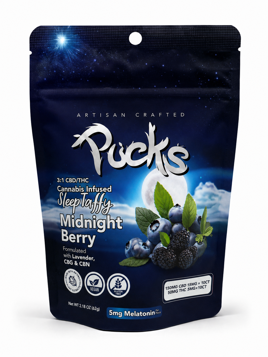 MIDNIGHT BERRY SLEEP TAFFY 3:1 CBD:THC 50MG