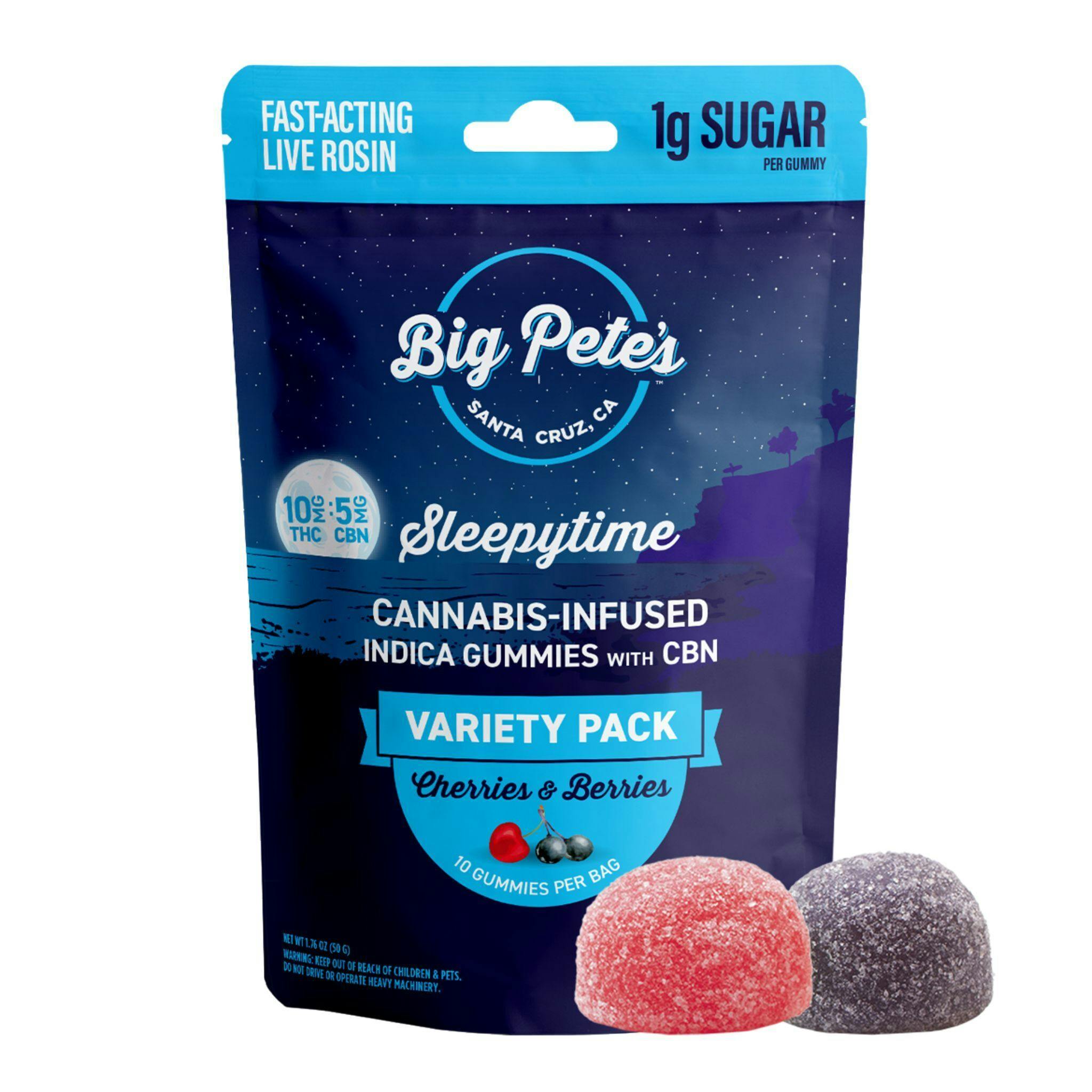 Big pete's - 10CT- CHERRIES & BERRIES- 2:1 THC:CBN- GUMMIES
