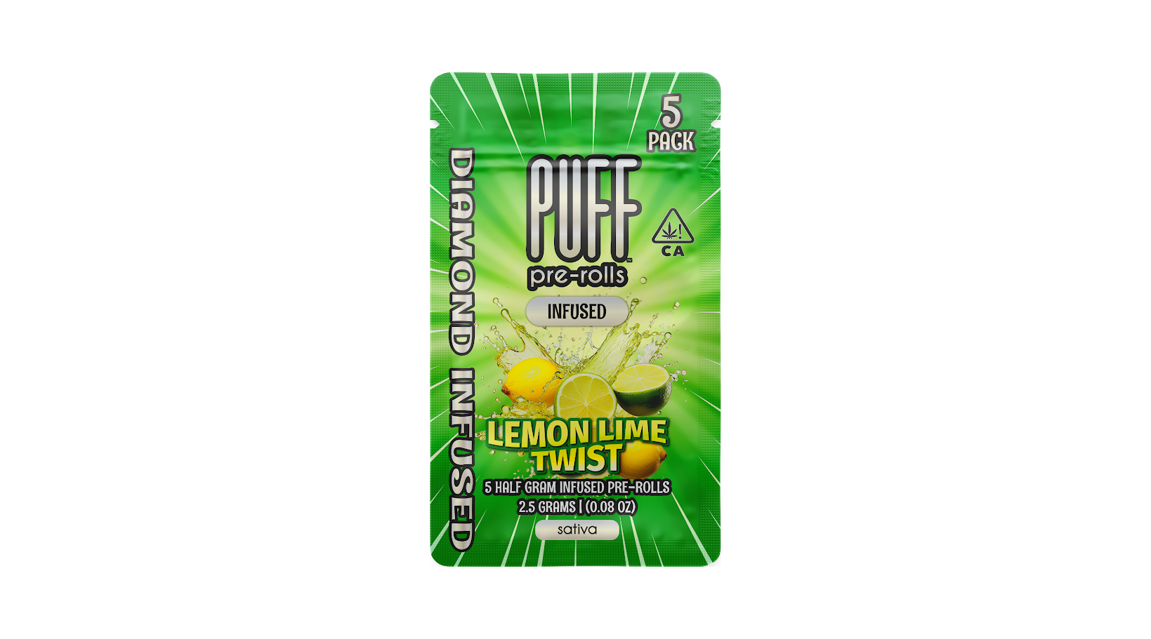 Puff - 5PK- 0.5G- LEMON LIME TWIST- DIAMOND INFUSED Main Image