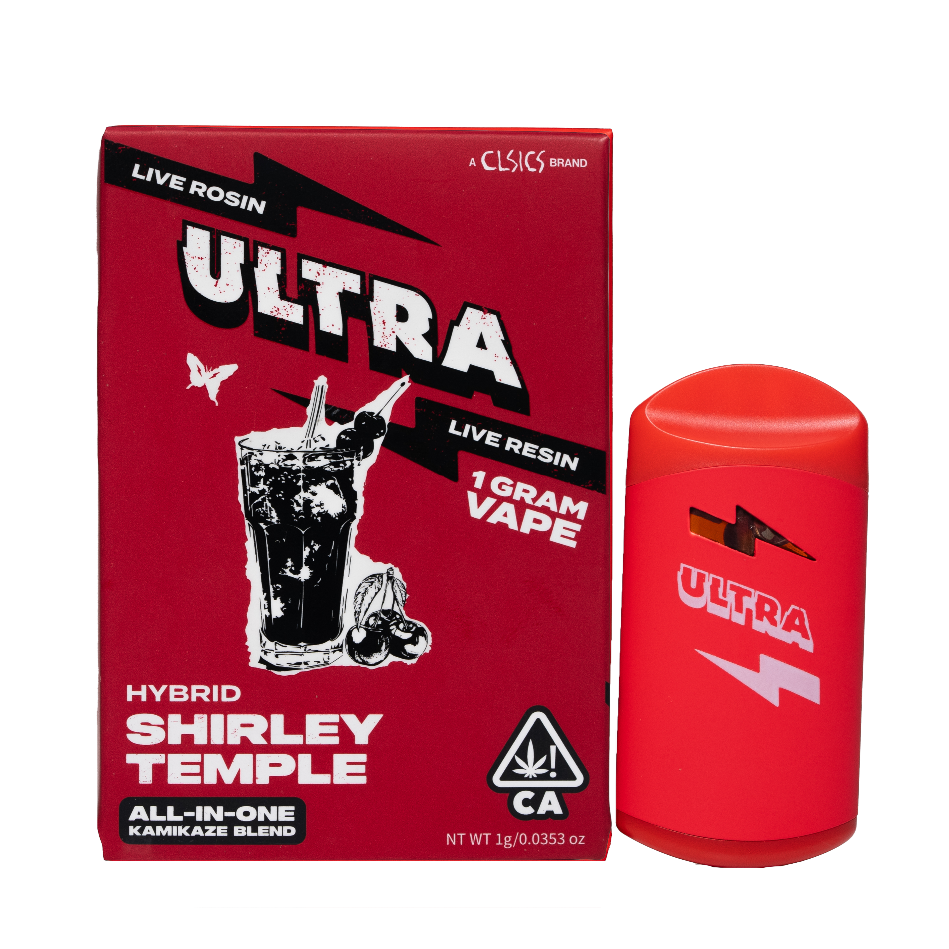 Ultra - 1G- SHIRLEY TEMPLE- LIVE ROSIN & LIVE RESIN- DISPOSABLE