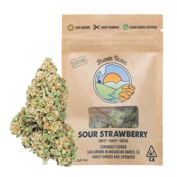 Burr's place - 1/8 OZ- SOUR STRAWBERRY- SUN GROWN